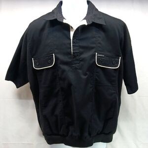 Members Only 1/2 Button Up Banded Hem Pullover Shirt 4 Pockets Logo VNT. Men's L